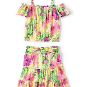 The Children's Place Floral Kids Matching Set - Yellow, Pink, Green